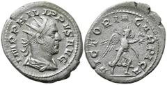 Roman Imperial Coins PHILIP I 'THE ARAB' (244-249). Antoninianus. Rome. Obv: IMP PHILIPPVS AVG. Radiate, draped and cuirassed bust right. Rev: VICTORIA CARPICA. Victory advancing right, holding wreath