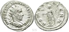Roman Imperial Coins AEMILIAN (253). Antoninianus. Rome. Obv: IMP AEMILIANVS PIVS FEL AVG. Radiate, draped and cuirassed bust right. Rev: ROMAE AETERN. Roma standing left, holding sceptre and phoenix 