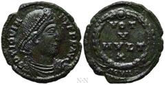 Roman Imperial Coins JOVIAN (363-364). Ae. Aquileia. Obv: D N IOVIANVS P F AVG. Diademed, draped and cuirassed bust right. Rev: VOT / V / MVLT / X / AQVILP. Legend in four lines within wreath. RIC 247