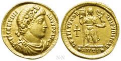 Roman Imperial Coins VALENTINIAN I (364-375). GOLD Solidus. Antioch. Obv: D N VALENTINIANVS P F AVG. Rosette-diademed, draped and cuirassed bust right. Rev: RESTITVTOR REIPVBLICAE / (star) ANTI (star)