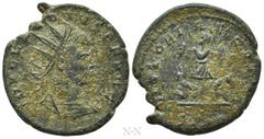 Roman Imperial Coins CLAUDIUS II GOTHICUS (268-270). Antoninianus. Cyzicus. Obv: IMP CLAVDIVS P F AVG. Radiate and cuirassed bust right; two pellets below. Rev: VICTORIAE GOTHIC / SPQR. Trophy of arms