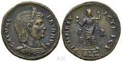 Roman Imperial Coins GALERIA VALERIA (Augusta, circa 293-311). Follis. Alexandria. Obv: GAL VALERIA AVG. Draped bust right, wearing stephane. Rev: VENERI VICTRICI / P/B-R / ALE. Venus standing left, h