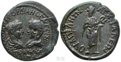 Roman Provincial Coins THRACE. Anchialus. Gordian III, with Tranquillina (238-244). Ae. Obv: ΑΥΤ Κ Μ ΑΝΤ ΓΟΡΔΙΑΝΟϹ ΑΥΓ ϹΑΒ ΤΡΑΝΚΥΛΛΙΝΑ. Draped busts of Gordian, laureate, draped and cuirassed, and Tra