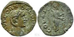 Roman Provincial Coins TROAS. Alexandria. Salonina (Augusta, 254-268). Ae. Obv: AVR CORN SALONINA. Diademed and draped bust right. Rev: COL AVG TROAD. Apollo Smintheus standing right, holding bow and 