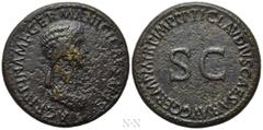 Roman Imperial Coins AGRIPPINA I (Died 33). Sestertius. Rome. Struck under Claudius. Obv: AGRIPPINA M F GERMANICI CAESARIS. Draped bust right. Rev: TI CLAVDIVS CAESAR AVG GERM P M TR P IMP P P. Large 