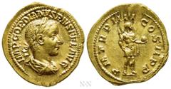 Roman Imperial Coins GORDIAN III (238-244). Aureus. Rome. Obv: IMP GORDIANVS PIVS FEL AVG. Laureate, draped and cuirassed bust right. Rev: P M TR P IIII COS II P P. Emperor standing right, holding glo