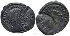 Roman Imperial Coins CONSTANTINE I 'THE GREAT' (307/10-337). Follis. Uncertain mint. Obv: IMP CONSTANTIN[...]. Laureate, draped and cuirassed bust right. Rev: SOLI INVICTO COMITI / [...]. Sol standing