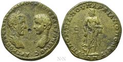 Roman Provincial Coins MOESIA INFERIOR. Marcianopolis. Macrinus, with Diadumenian (217-218). Ae Pentassarion. Pontianus, legatus consularis. Obv: AVT K OΠEΛ CEV MAKPEINOC K M OΠEΛ ANTΩNEINOC. Confront