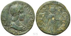 Roman Provincial Coins PISIDIA. Andeda. Herennia Etruscilla (Augusta, 249-251). Ae. Obv: ЄΡЄΝ ΑΙΤΡΟΥϹΚΙΛΛΑ Ϲ. Diademed and draped bust right. Rev: ΑΝΔΗΔЄΩΝ. Artemis standing right, holding arrow and b