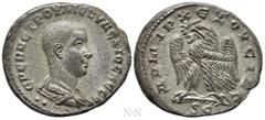Roman Provincial Coins SELEUCIS & PIERIA. Antioch. Herennius Etruscus (Caesar, 249-251). Tetradrachm. Obv: ЄΡЄΝΝ ЄΤΡΟΥ ΜЄ ΚΥ ΔЄΚΙΟϹ ΚЄϹΑΡ. Bareheaded, draped and cuirassed bust right; two pellets belo