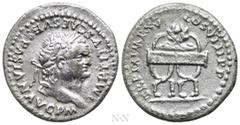 Roman Imperial Coins TITUS (79-81). Denarius. Rome. Obv: IMP TITVS CAES VESPASIAN AVG P M. Laureate head right. Rev: TR P IX IMP XV COS VIII P P. Curule chair surmounted by wreath. RIC² 108. Condition