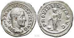 Roman Imperial Coins MAXIMINUS THRAX (235-238). Denarius. Rome. Obv: IMP MAXIMINVS PIVS AVG. Laureate, draped and cuirassed bust right. Rev: PROVIDENTIA AVG. Providentia standing left, holding cornuco
