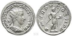 Roman Imperial Coins GORDIAN III (238-244). Antoninianus. Rome. Obv: IMP GORDIANVS PIVS FEL AVG. Radiate, draped and cuirassed bust right. Rev: P M TR P V COS II P P. Gordian in military dress standin