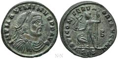 Roman Imperial Coins MAXIMINUS II DAIA (310-313). Follis. Siscia. Obv: IMP MAXIMINVS P F AVG. Laureate, draped and cuirassed bust right. Rev: IOVI CONSERVATORI AVGG NN / B / SIS. Jupiter standing faci