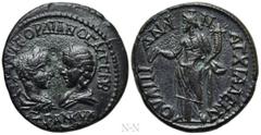 Roman Provincial Coins THRACE. Anchialus. Gordian III, with Tranquillina (238-244). Ae. Obv: AVT K M ANT ΓOPΔIANOC AVΓ CЄB / TPANKVΛΛINA. Draped busts of Gordian, laureate and cuirassed, and Tranquill