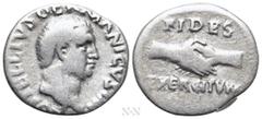 Roman Imperial Coins VITELLIUS (69). Denarius. Rome. Obv: A VITELLIVS GERMANICVS IMP. Bare head right. Rev: FIDES / EXERCITVVM. Clasped hands. RIC² 67. Condition: Near very fine. Weight: 3.18 g. Diame