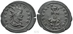 Roman Imperial Coins CLAUDIUS II GOTHICUS (268-270). Antoninianus. Cyzicus. Obv: IMP CLAVDIVS AVG. Radiate, draped and cuirassed bust right; two pellets below. Rev: VICTORIAE GOTHIC / SPQR. Trophy of 