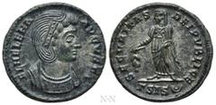 Roman Imperial Coins HELENA (Augusta, 324-328/30). Follis. Siscia. Obv: FL HELENA AVGVSTA. Diademed and mantled bust right. Rev: SECVRITAS REIPVBLICE / ΓSIS (double crescent). Securitas standing left,