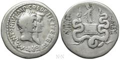 Roman Provincial Coins IONIA. Ephesus. Mark Antony, with Octavia (39 BC). Cistophorus. Ephesus. Obv: M ANTONIVS IMP COS DESIG ITER ET TERT. Jugate heads of Mark Antony, laureate, and Octavia, draped, 