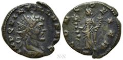 Roman Imperial Coins QUINTILLUS (270). Antoninianus. Mediolanum. Obv: IMP QVINTILLVS AVG. Radiate, draped and cuirassed bust right. Rev: CONCO EXER / T. Concordia standing left, holding standard and c