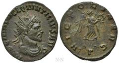 Roman Imperial Coins QUINTILLUS (270). Antoninianus. Rome. Obv: IMP C M AVR CL QVINTILLVS AVG. Radiate, draped and cuirassed bust right. Rev: VICTORIA AVG / Γ. Victory advancing right, holding wreath 