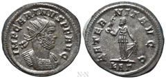 Roman Imperial Coins CARINUS (283-285). Antoninianus. Rome. Obv: IMP CARINVS P F AVG. Radiate and cuirassed bust right. Rev: AETERNIT AVGG / KAΓ. Aeternitas standing left, holding phoenix upon globus 