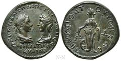 Roman Provincial Coins MOESIA INFERIOR. Tomis. Gordian III, with Tranquillina (238-244). Ae Tetrassarion. Obv: ΑΥΤ Κ Μ ΑΝΤΩΝΙΟϹ ΓΟΡΔΙΑΝΟϹ ϹΑΒΙΝΙΑ ΤΡΑΝΚΥΛΙΝΑ. Laureate, draped and cuirassed bust of Gor