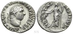 Roman Imperial Coins VITELLIUS (69). Denarius. Rome. Obv: A VITELLIVS GERM IMP AVG TR P. Laureate head right. Rev: LIBERTAS RESTITVTA. Libertas standing facing, head right, holding pileus and long rod