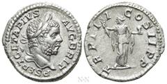 Roman Imperial Coins GETA (209-211). Denarius. Rome. Obv: P SEPT GETA PIVS AVG BRIT. Laureate and bearded head right. Rev: TR P III COS II P P. Goddess standing facing, head left, holding torch and gl