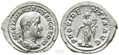 Roman Imperial Coins MAXIMINUS THRAX (235-238). Denarius. Rome. Obv: MAXIMINVS PIVS AVG GERM. Laureate, draped and cuirassed bust right. Rev: PROVIDENTIA AVG. Providentia standing left, holding cornuc