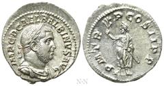Roman Imperial Coins BALBINUS (238). Denarius. Rome. Obv: IMP C D CAE L BALBINVS AVG. Laureate, draped and cuirassed bust right. Rev: P M TR P COS II P P. Emperor standing left, holding branch and par