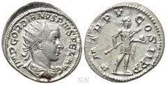 Roman Imperial Coins GORDIAN III (238-244). Antoninianus. Rome. Obv: IMP GORDIANVS PIVS FEL AVG. Radiate, draped and cuirassed bust right. Rev: P M TR P V COS II P P. Gordian in military dress standin