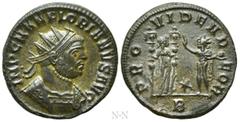 Roman Imperial Coins FLORIANUS (276). Antoninianus. Serdica. Obv: IMP C M AN FLORIANVS AVG. Radiate and cuirassed bust right. Rev: PROVIDEN DEOR / (star) / B. Fides standing left, holding standard in 