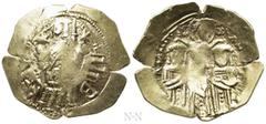 Byzantine Coins ANDRONICUS II PALAEOLOGUS with ANDRONICUS III (1282-1328). GOLD Hyperpyron. Constantinople. Obv: Bust of the Virgin orans within city walls with four groups of towers; sigla: B / star 