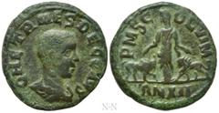 Roman Provincial Coins MOESIA SUPERIOR. Viminacium. Herennius Etruscus (Caesar, 249-251). Dated CY 12 of Trajan Decius (AD 250/1). Obv: Q H ETR MES DEC CAVS. Bare-headed, draped and cuirassed bust rig
