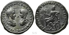 Roman Provincial Coins MOESIA INFERIOR. Marcianopolis. Macrinus, with Diadumenian (217-218). Ae Pentassarion. Pontianus, legatus consularis. Obv: AV K OΠEΛ CEV MAKPEINOC K M OΠEΛ ANTΩNEINOC. Laureate,