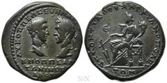 Roman Provincial Coins MOESIA INFERIOR. Marcianopolis. Macrinus, with Diadumenian (217-218). Ae Pentassarion. Pontianus, legatus consularis. Obv: AYK OΠΠEΛ CEVH MAKREINOC / K M OΠΠEΛ AN / TΩΝINOC ΔI /