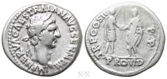 Roman Imperial Coins TRAJAN (98-117). Denarius. Rome. Obv: IMP NERVA CAES TRAIAN AVG GERM P M. Laureate head right. Rev: TR P COS II P P / PROVID. Emperor standing right, receiving globe from Nerva st
