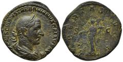 Roman Imperial Coins TREBONIANUS GALLUS (251-253). Sestertius. Rome. Obv: IMP CAES C VIBIVS TREBONIANVS GALLVS AVG. Laureate, draped and cuirassed bust right. Rev: LIBERTAS AVGG / S - C. Libertas stan
