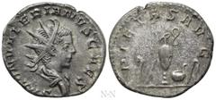 Roman Imperial Coins SALONINUS (Caesar, 258-260). Antoninianus. Colonia Agrippinensis. Obv: SALON VALERIANVS CAES. Radiate and draped bust right. Rev: PIETAS AVG. Priestly implements: knife, sprinkler