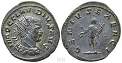 Roman Imperial Coins CLAUDIUS II GOTHICUS (268-270). Antoninianus. Rome. Obv: IMP C CLAVDIVS AVG. Radiate, draped and cuirassed bust right. Rev: GENIVS EXERCI. Genius standing left, holding patera and