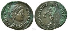Roman Imperial Coins HELENA (Augusta, 324-328/30). Follis. Lugdunum. Obv: FL HELENA AVGVSTA. Diademed and draped bust right. Rev: SECVRITAS REI PVBLICAE / PLG. Securitas standing left, holding branch 