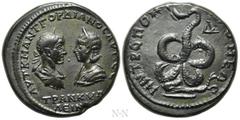 Roman Provincial Coins MOESIA INFERIOR. Tomis. Gordian III, with Tranquillina (238-244). Ae Tetrakaihemiassarion. Obv: ΑΥΤ Κ Μ ΑΝΤ ΓΟΡΔΙΑΝΟϹ ΑΥΓ ϹЄ ΤΡΑΝΚΥΛΛЄΙΝΑ. Laureate, draped and cuirassed bust of