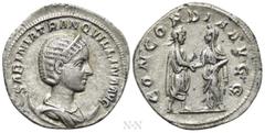 Roman Imperial Coins TRANQUILLINA (Augusta, 241-244). Antoninianus. Rome. Obv: SABINIA TRANQVILLINA AVG. Diademed and draped bust right, set on crescent. Rev: CONCORDIA AVGG. Gordian III standing righ