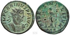 Roman Imperial Coins CARINUS (283-285). Antoninianus. Rome. Obv: IMP CARINVS P F AVG. Radiate and cuirassed bust right. Rev: FIDES MILITVM / KAЄ. Fides standing facing, head left, holding signum in ea