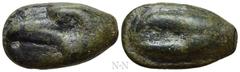 Greek Coins SICILY. Akragas. Cast Ae Onkia (Circa 440-430 BC). Obv: Head of eagle left. Rev: Claw of crab left. CNS 8; SNG ANS 1019-20; HGC 2, 130. Condition: Very fine. Weight: 4.85 g. Diameter: 20 m
