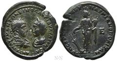 Roman Provincial Coins MOESIA INFERIOR. Marcianopolis. Elagabalus, with Julia Maesa (218-222). Ae Pentassarion. Sergius Titianus, legatus Augusti pro praetore. Obv: ΑΥΤ Κ Μ ΑΥΡΗ ΑΝΤΩΝΕΙΝΟϹ ΑΥΓ ΙΟΥΛΙΑ 