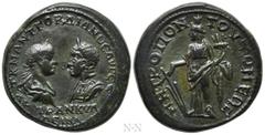 Roman Provincial Coins MOESIA INFERIOR. Tomis. Gordian III, with Tranquillina (238-244). Ae. Obv: AVT K M ANT ΓΟΡΔΙΑΝΟC AVΓ CE TΡΑNKVΛΛEΙΝΑ. Laureate, draped and cuirassed bust of Gordian III vis-a-vi