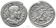 Roman Imperial Coins MAXIMINUS THRAX (235-238). Denarius. Rome. Obv: IMP MAXIMINVS PIVS AVG. Laureate, draped and cuirassed bust right. Rev: VICTORIA AVG. Victory advancing right, holding palm branch 