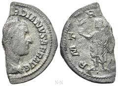 Roman Imperial Coins GORDIAN I AFRICANUS (238). Denarius. Rome. Obv: IMP M ANT GORDIANVS AFR AVG. Laureate, draped and cuirassed bust right. Rev: P M TR P COS P P. Emperor, togate, standing left, hold
